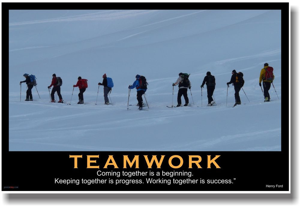 Motivational Teamwork Quotes
 NEW Motivational TEAMWORK POSTER Henry Ford Quote