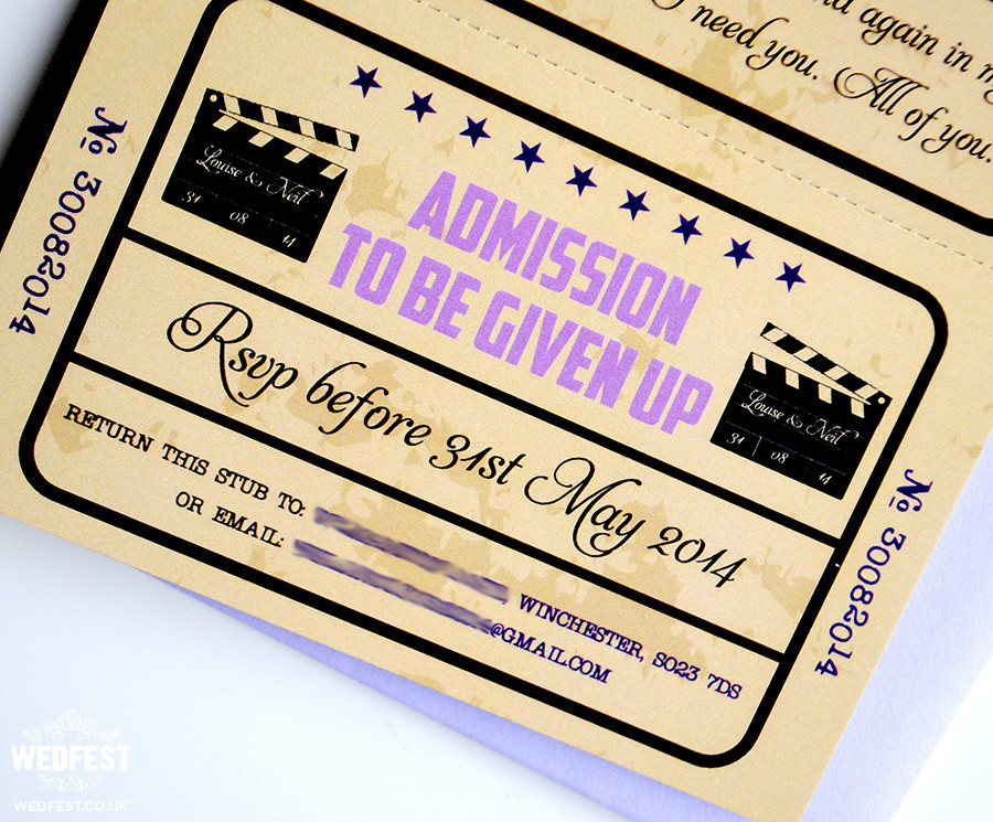 Movie Ticket Wedding Invitations
 Movie Ticket Wedding Invitations