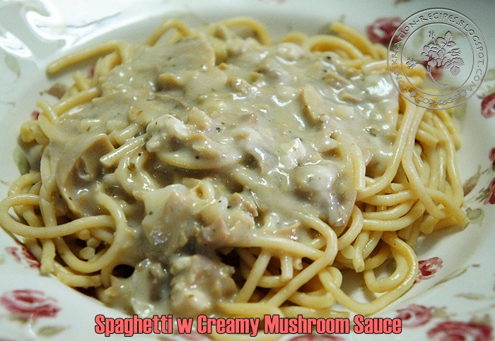 Mushroom Spaghetti Sauce Recipe
 HomeKreation Kitchen Corner Spaghetti with Creamy