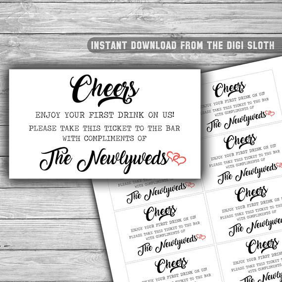 My Wedding Favors Coupon
 Wedding Drink Tickets Printable Free Drink First Drink Us Wedding Gift From The Couple