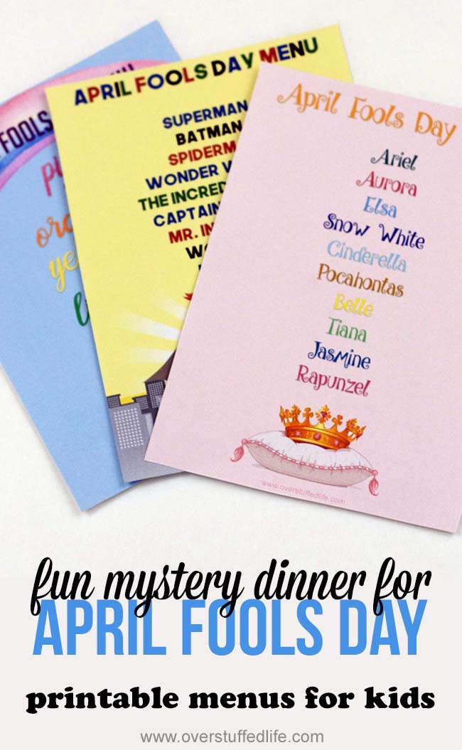 Mystery Dinner Party For Kids
 April Fools Day Mystery Dinner Menus for Kids free