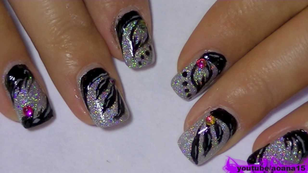 Nail Art Designs Images
 Holographic Nail Polish and black 3 types of nail art