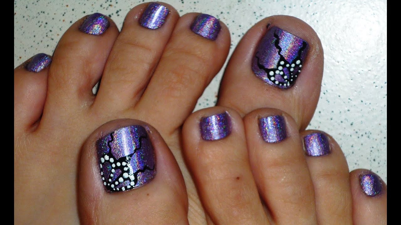 Nail Art Designs Images
 Butterfly Wings Holographic Toe Nail Design