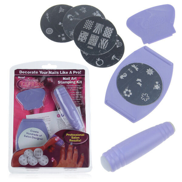 Nail Art Stamping Kit
 Nail Art Stamping Kit Stamp Stamper Scraper 5 Image Plates