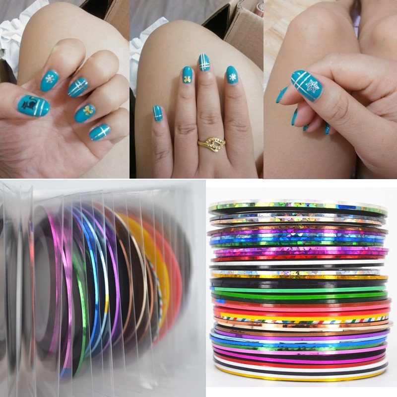 Nail Art Tape
 Retail 40 Popular 0 8mm Nail Striping Tape Line For Nails
