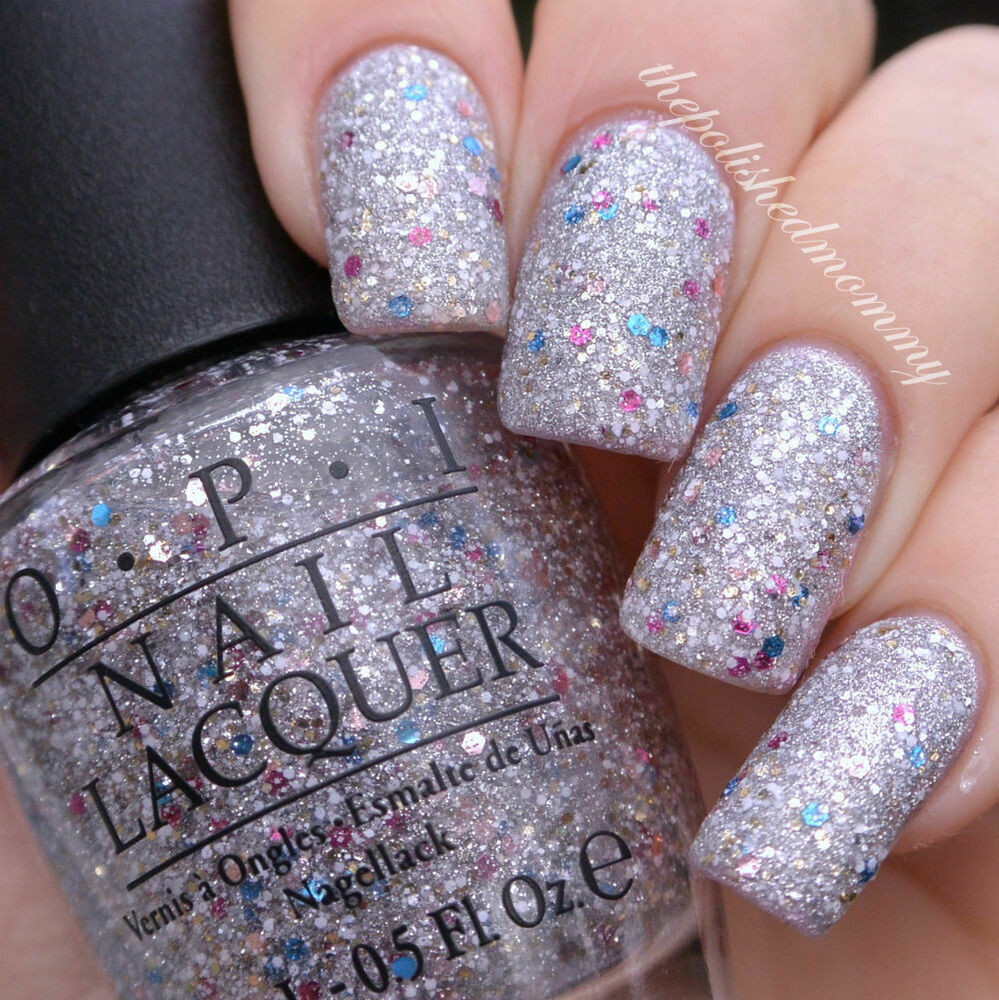 Nail Colors With Glitter
 OPI Muppets World Tour M75 White Silver Pink Blue