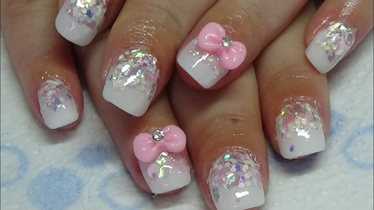 Nail Designs For Fake Nails
 Little cute glitter acrylic nails