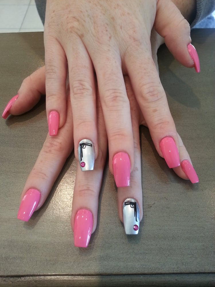 Nail Designs On Coffin Nails
 Acrylic coffin nails design by evonne