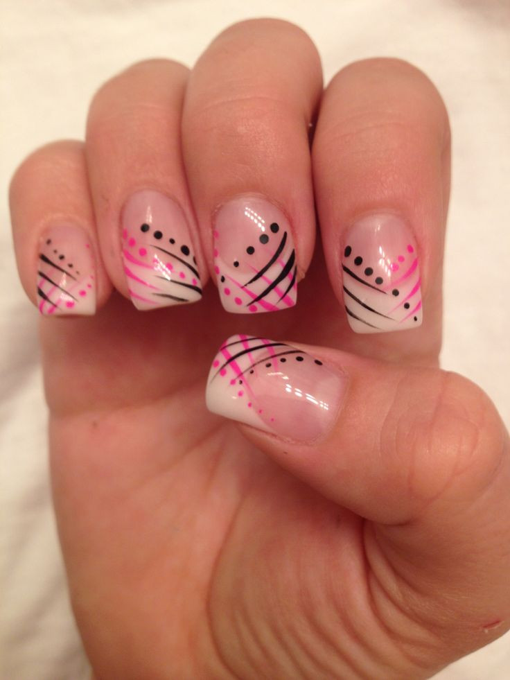 Nail Designs With Lines
 113 best Acrylic nails art images on Pinterest