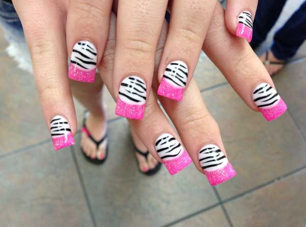 Nail Designs Zebra
 zebra pink nail designs Easyday