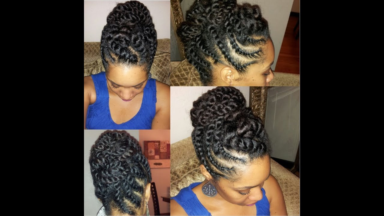 Natural Braided Hairstyles For Short Hair
 Natural Hair Flat twist Updo Protective Hairstyle