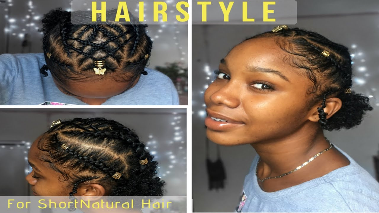 Natural Braided Hairstyles For Short Hair
 Braided Cornrow Hairstyle for Short Natural Hair TWA