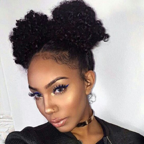 Natural Bun Hairstyles
 African American Natural Hairstyles for Medium Length Hair