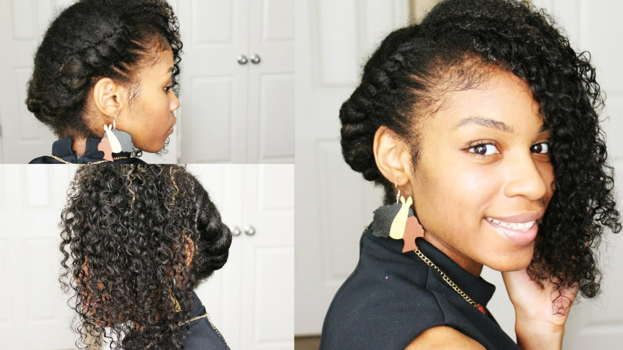 Natural Hairstyles With Extensions
 Flat Twist Updo on Natural Hair Curly Clip In Hair