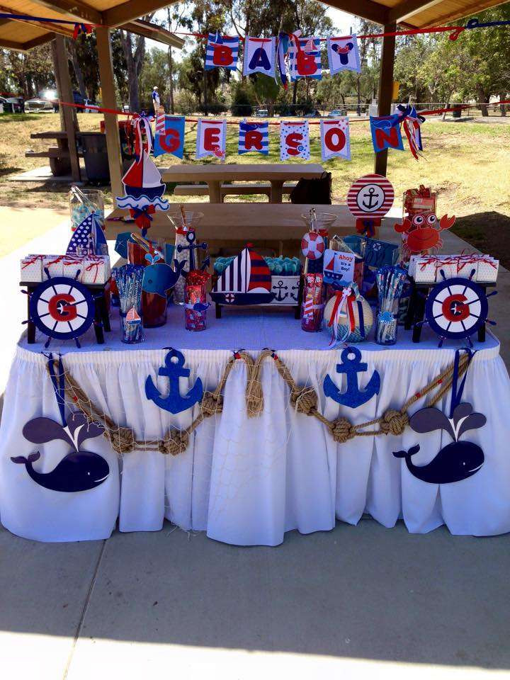 Nautical Baby Shower Decoration Ideas
 Nautical Baby Shower Party Ideas 2 of 8