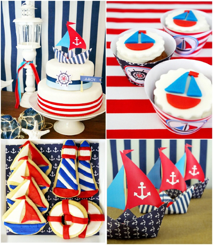Nautical Birthday Party Decorations
 A Preppy Nautical Birthday Party Deserts Table Party