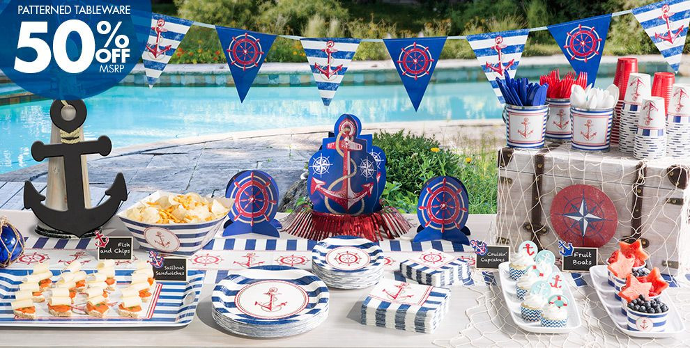 Nautical Birthday Party Decorations
 Striped Nautical Theme Party