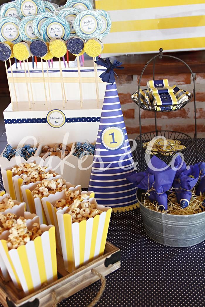 Nautical Birthday Party Decorations
 Yellow And Blue Nautical Birthday Party Ideas Supplies