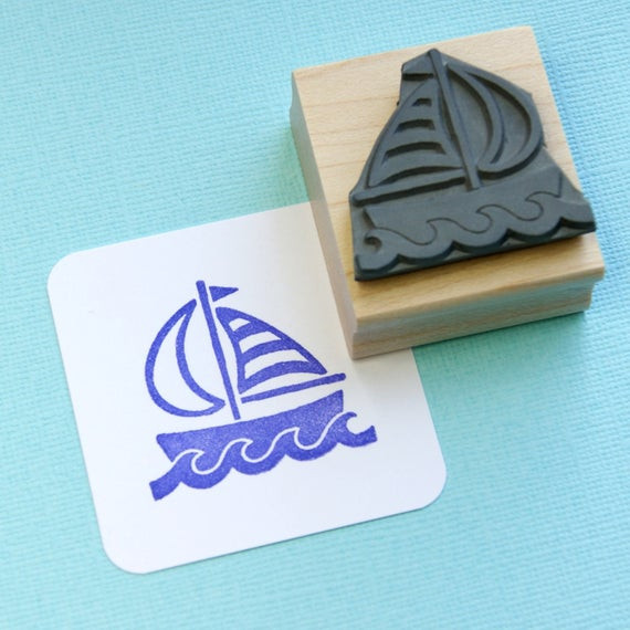 Nautical Wedding Gifts
 Sail Boat Rubber Stamp Nautical Wedding Gift for Sailor