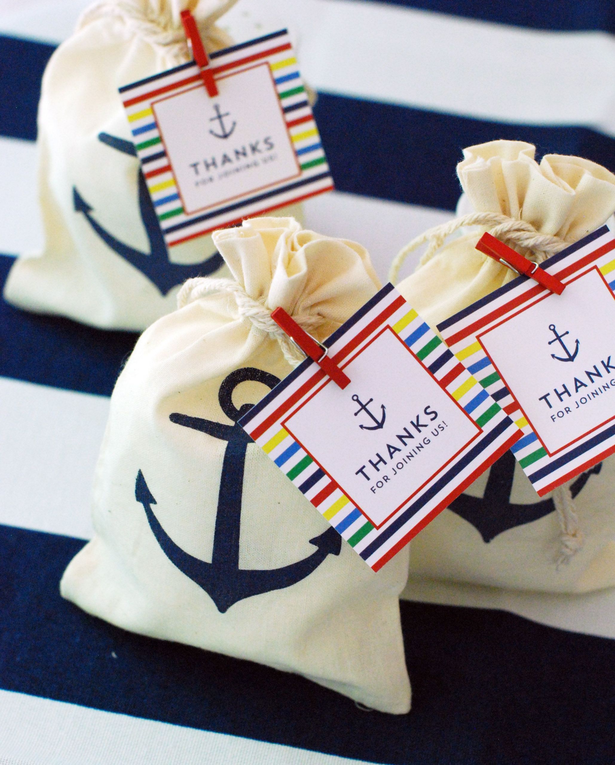 Nautical Wedding Gifts
 "Voyages" Anchor Muslin Favor Bag Set of 12