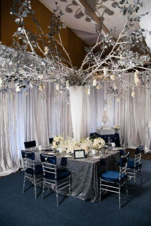 Navy Wedding Decorations
 29 Gorgeous Navy And Silver With A Sparkle Wedding Ideas