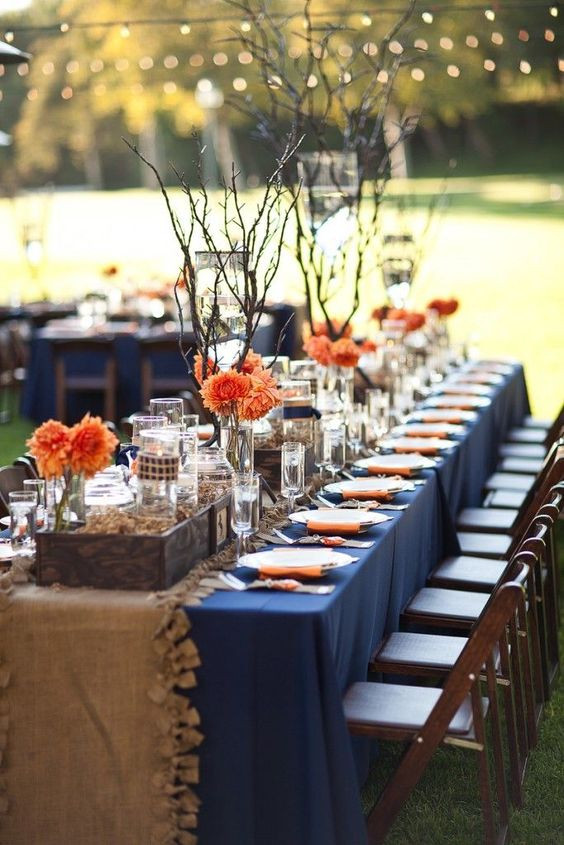 Navy Wedding Decorations
 18 Peach and Navy Blue Inspired Wedding Color Ideas