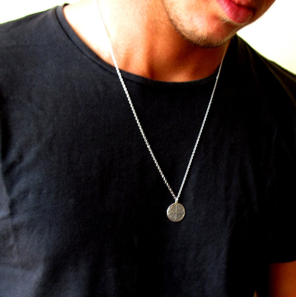 Necklaces For Men
 Mens Coin Necklace Mens Silver Necklace Guys Necklace