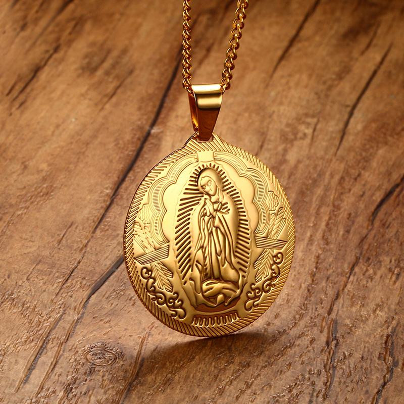 Necklaces With Charms
 Mens Necklaces Virgin Mary Maria Miraculous Medal Pendant