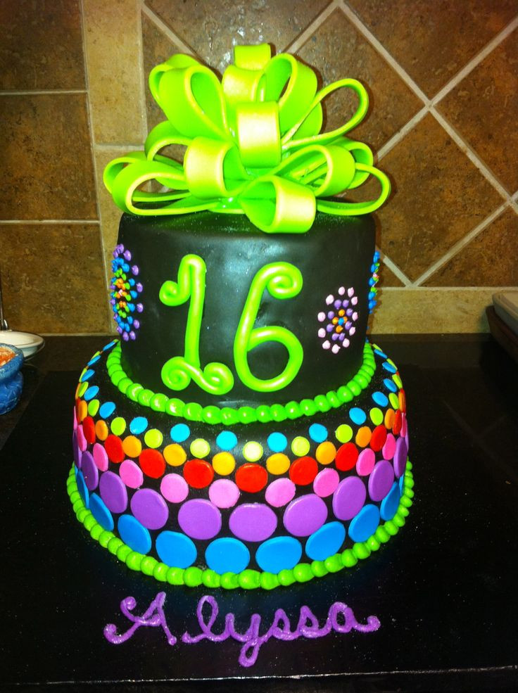 Neon Cakes For Birthdays
 Neon Birthday Cake Things I ve Made Pinterest