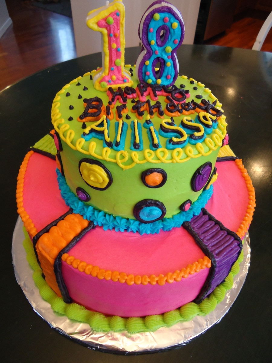 Neon Cakes For Birthdays
 Neon Bright Birthday Cake CakeCentral