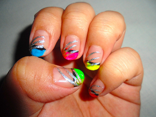 Neon Color Nail Designs
 It s All About Nail Arts Neon Colors French Tip Nail Art