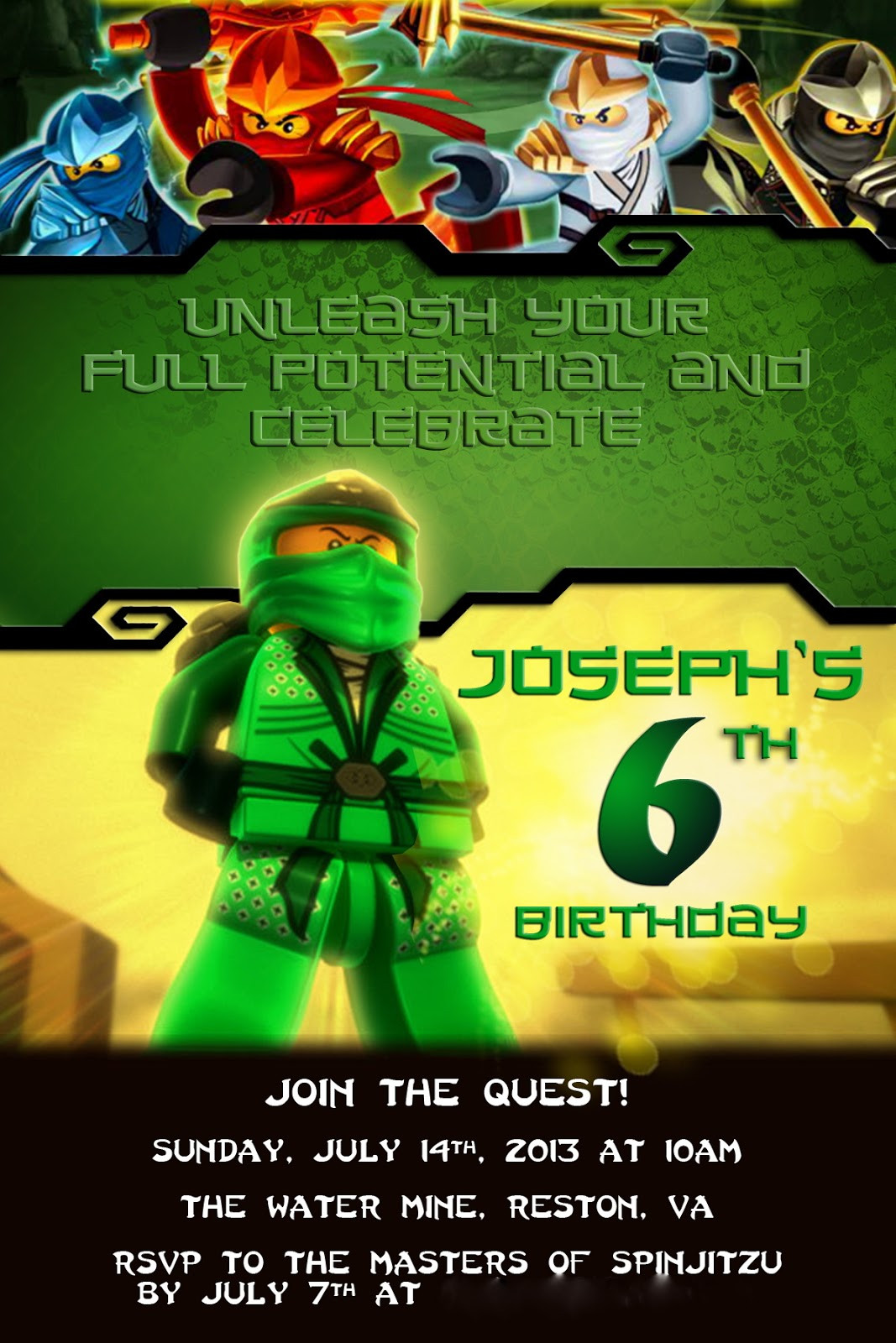 Ninjago Birthday Invitations
 alton boys Joseph s Ninjago Birthday Party