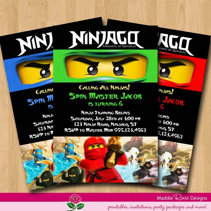 Ninjago Birthday Invitations
 Ninjago Invitation lego party