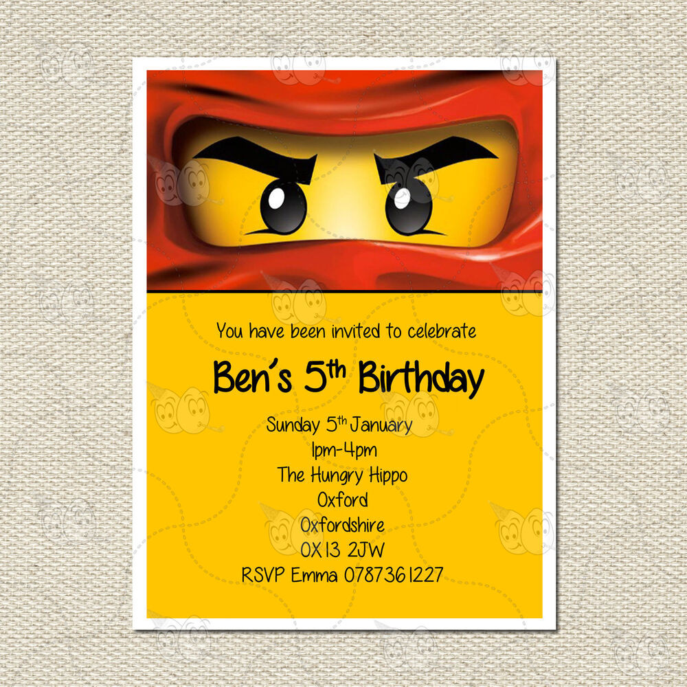 Ninjago Birthday Invitations
 Personalised Lego Ninjago Childrens Kids Party Birthday