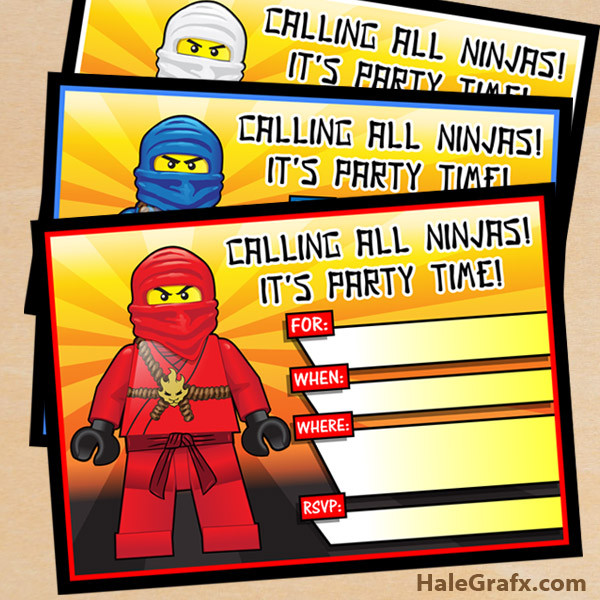 Ninjago Birthday Invitations
 FREE Printable LEGO Ninjago Birthday Invitation set