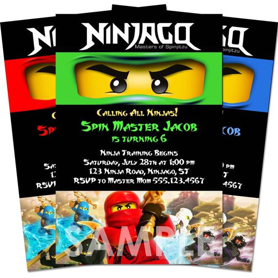 Ninjago Birthday Invitations
 Ninjago Invitation Birthday Party Printable by LCDesigns615