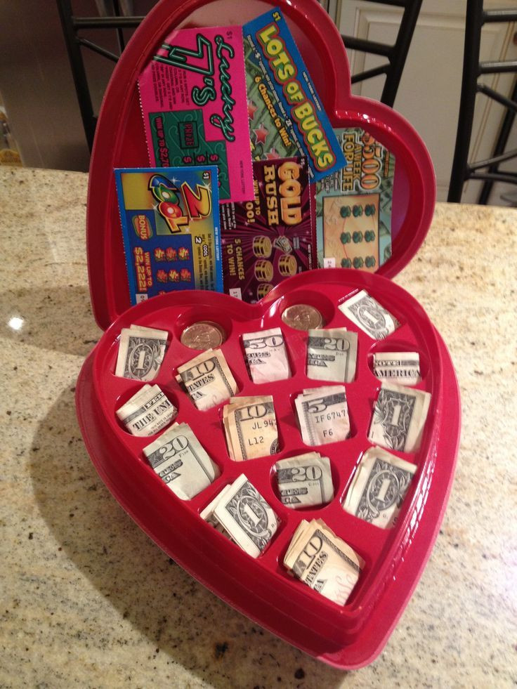 No Money Gift Ideas For Boyfriend
 valentine chocolate heart box with cash and lottery