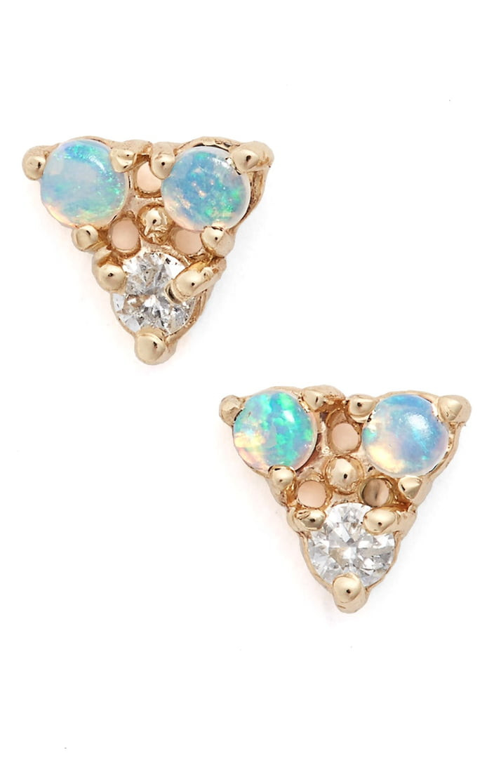 Nordstrom Diamond Earrings
 WWAKE Triangle Opal & Diamond Earrings