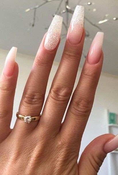 Nude And Glitter Nails
 Best 25 Glitter nails ideas on Pinterest