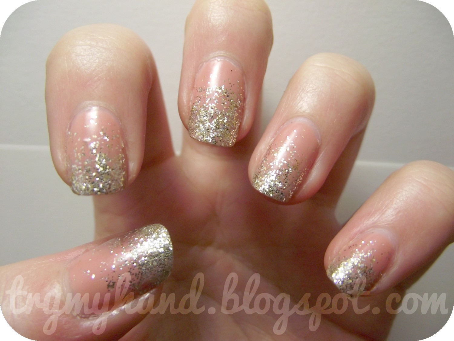 Nude And Glitter Nails
 Try My Hand 15 Day Nail Challenge Day 5 Nude Nails
