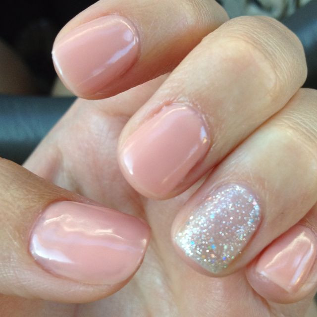 Nude And Glitter Nails
 Pin on Beauty