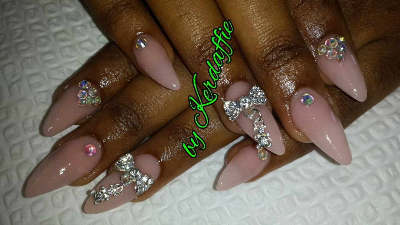 Nude Nail Designs
 Design Winner "Nude Acrylic Nails with Bling" Acrylic