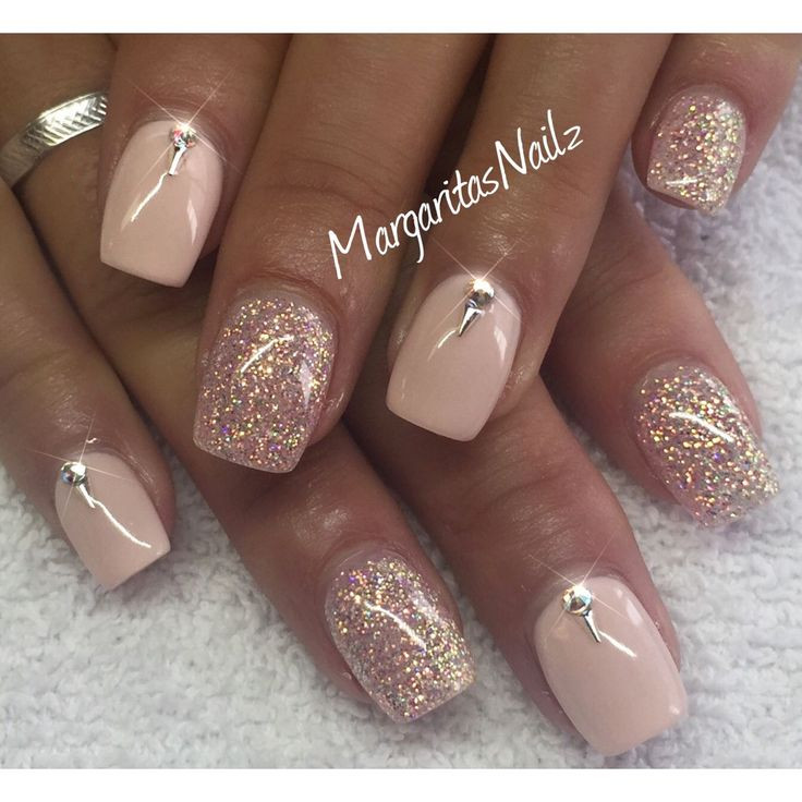 Nude Nails With Gold Glitter
 The 25 best Gold glitter nails ideas on Pinterest