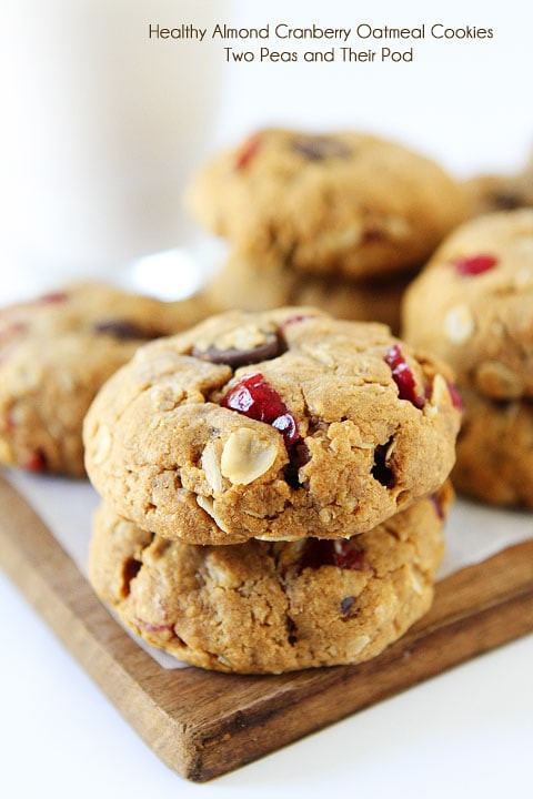 Oatmeal Cookies For Two
 Healthy Almond Cranberry Oatmeal Cookies