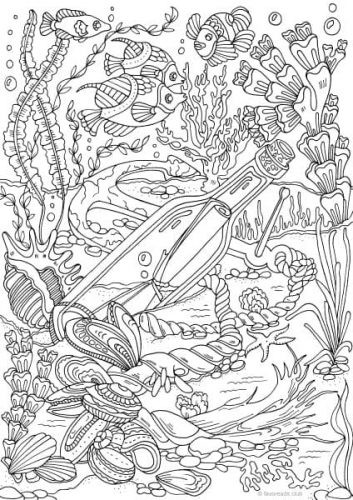 Ocean Adult Coloring Pages
 Ocean Life Printable Adult Coloring Pages from Favoreads