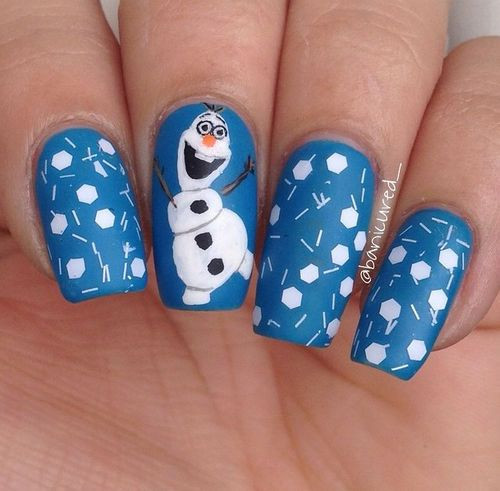 Olaf Nail Designs
 Frozen olaf nails nails nail frozen nail art nail designs
