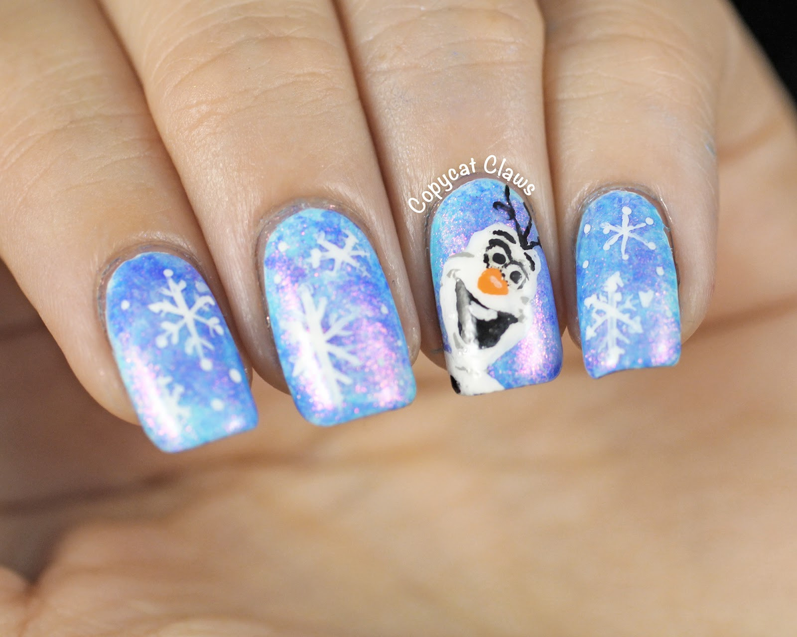 Olaf Nail Designs
 Copycat Claws 31DC2014 Day 23 Inspired by a movie