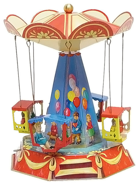 Old Fashioned Baby Toys
 German Collectible Tin Toy Old Fashioned Carousel 9"Hx6