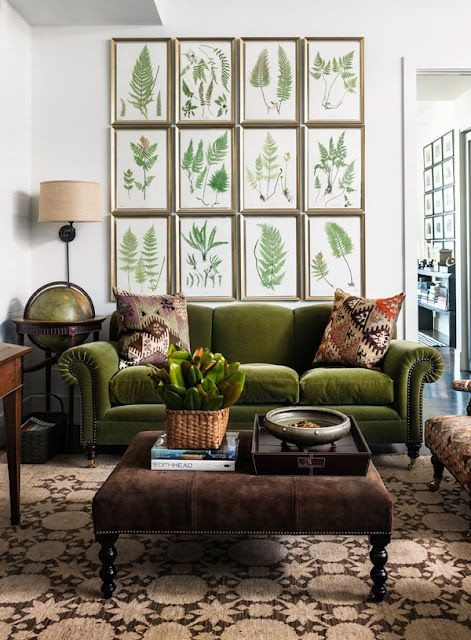 Olive Green Living Room Ideas
 This apple green velvet sofa would look great in our house