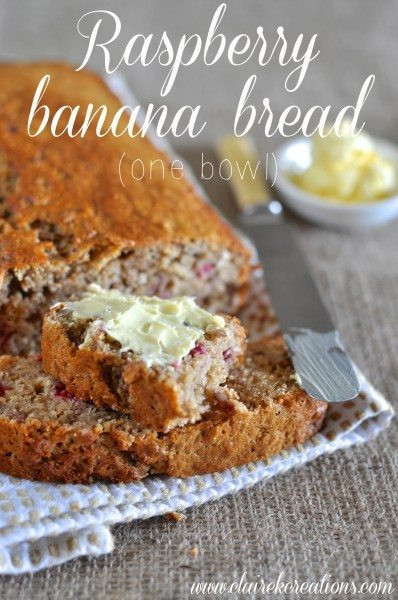 One Bowl Banana Bread
 e bowl raspberry banana bread Claire K Creations